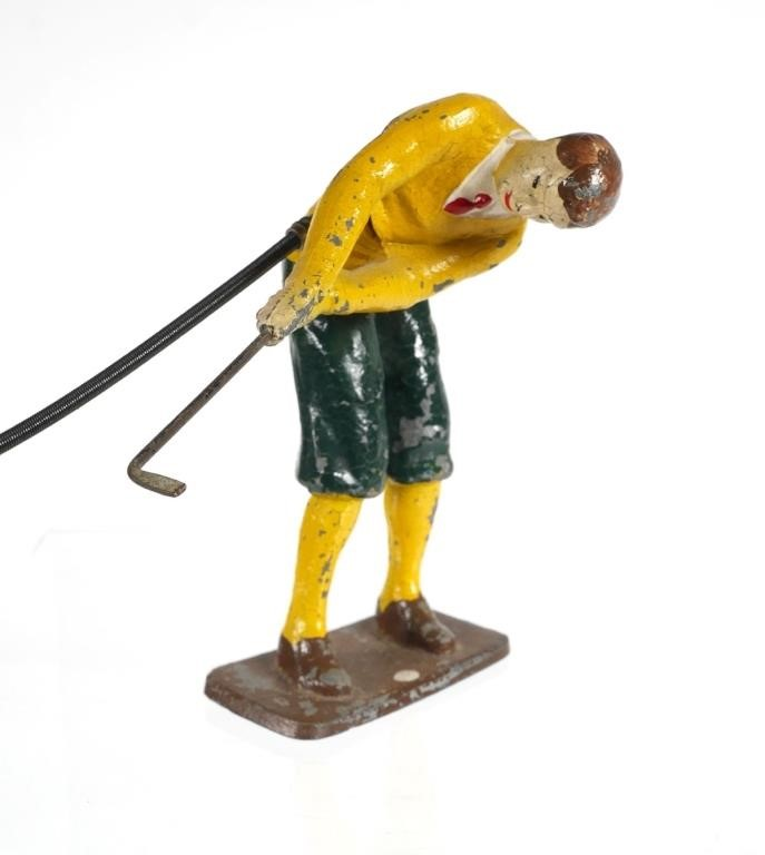 Early 20th century metal mechanical golf figure would have made