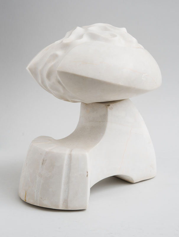 20TH CENTURY SCHOOL UNTITLED White marble 1986 signed Yoshi dated