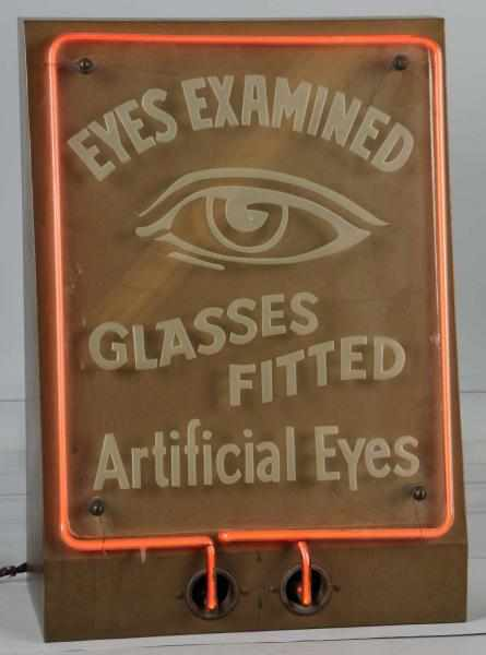 Neon Light Electric Eye Sign Description Working Advertising for glasses