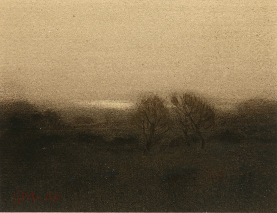 James Henry Moser American 1854 1913 Evening Landscape and October