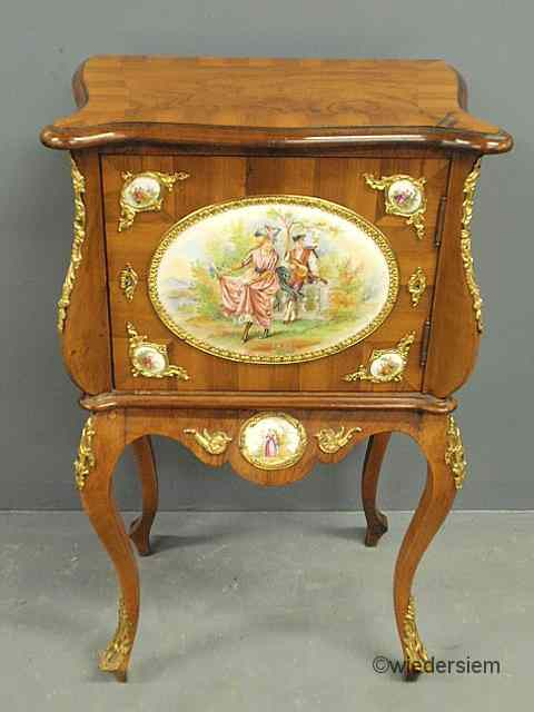 French Louis XVI style walnut veneered cabinet 20th c with