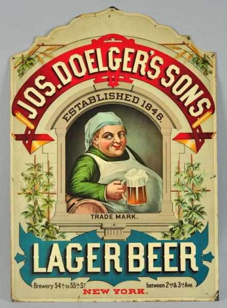 Tin Jos Doelger s Sons Lager Beer Sign Description Beautiful