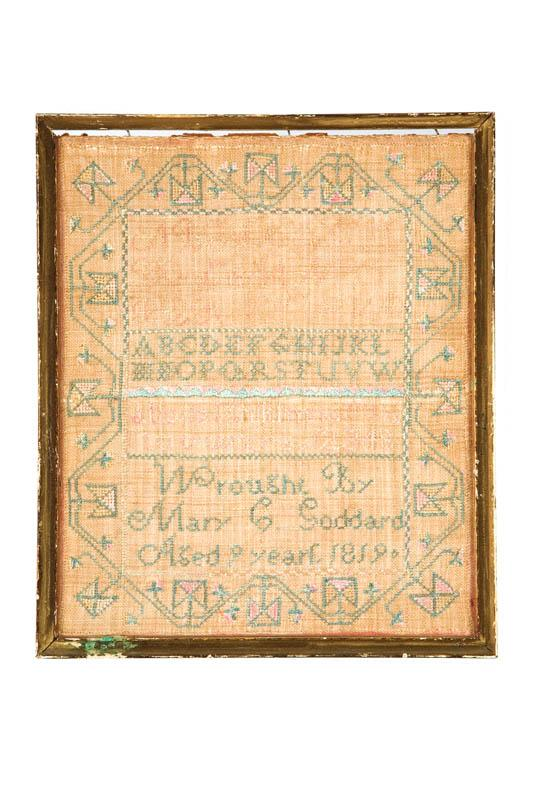 SAMPLER Mary C Goddard probably Massachusetts 1819 silk on linen