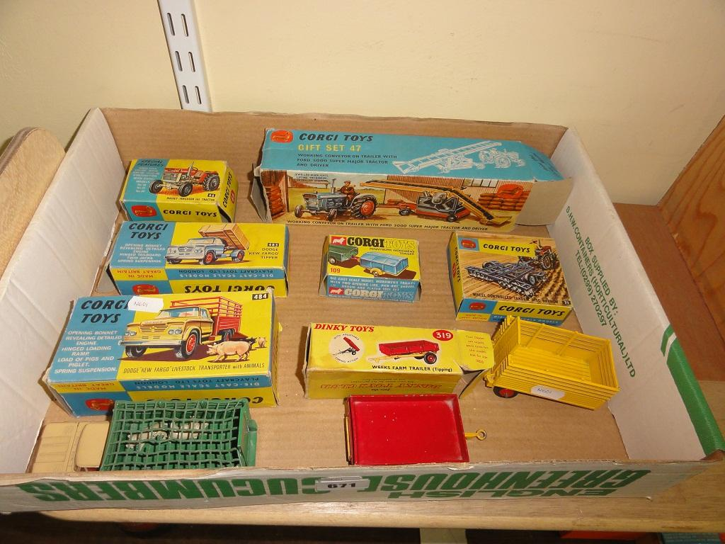 A 1960 collection of Corgi die cast farm vehicles including