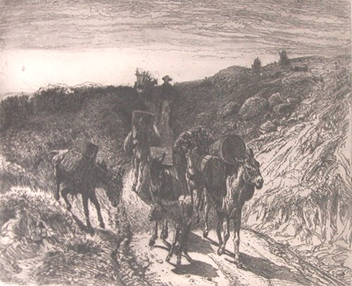 A Burro Train Artist Moran Peter American 1841 1914 a
