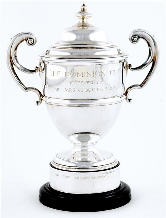 English sterling trophy London dated 1938 engraved The Dominion Cup