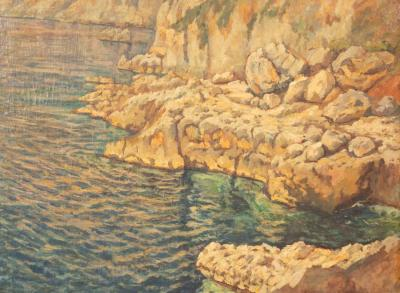 Italian School 20th Century The Capri Coast oil on canvas