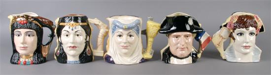 A Group of Five Royal Doulton Large Character Jugs from