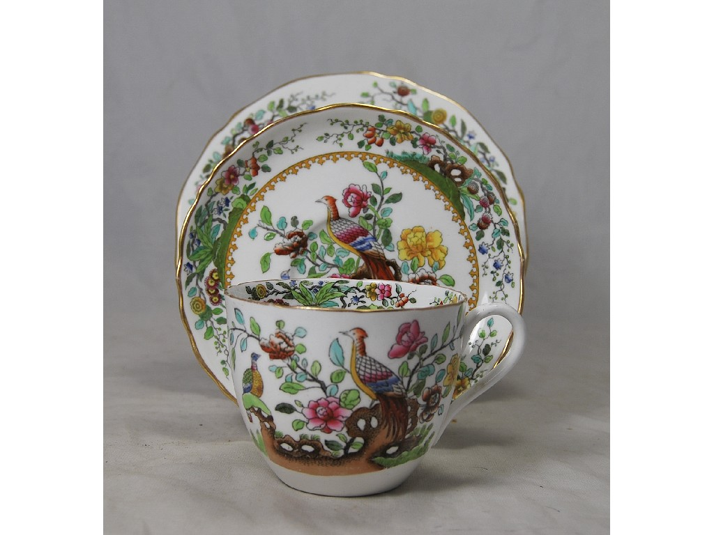 Spode Copelands Asiatic Pheasant part breakfast set including seven over