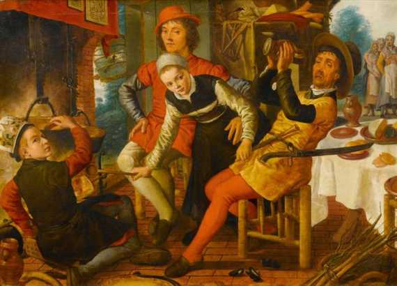AFTER PIETER AERTSEN 1508 Amsterdam 1575 16th century Jolly gathering