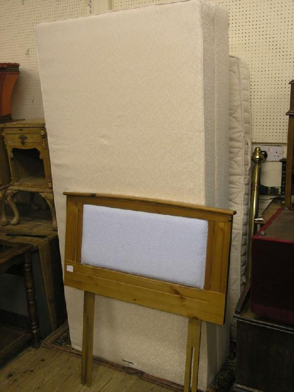 A Dunlopillo Diamond single divan set with padded headboard 3ft