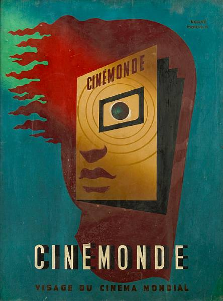 Herve Morvan French 1914 1980 Cinemonde 1930s oil on board