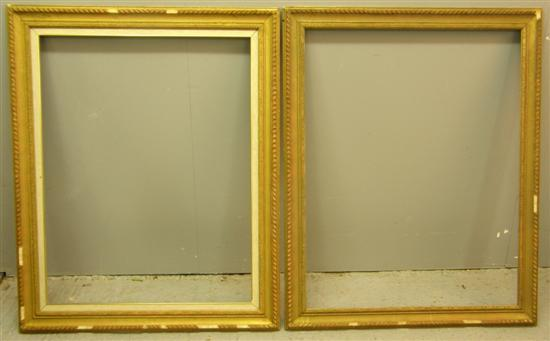 Pair of modern moulded gilt wood and gesso frames with