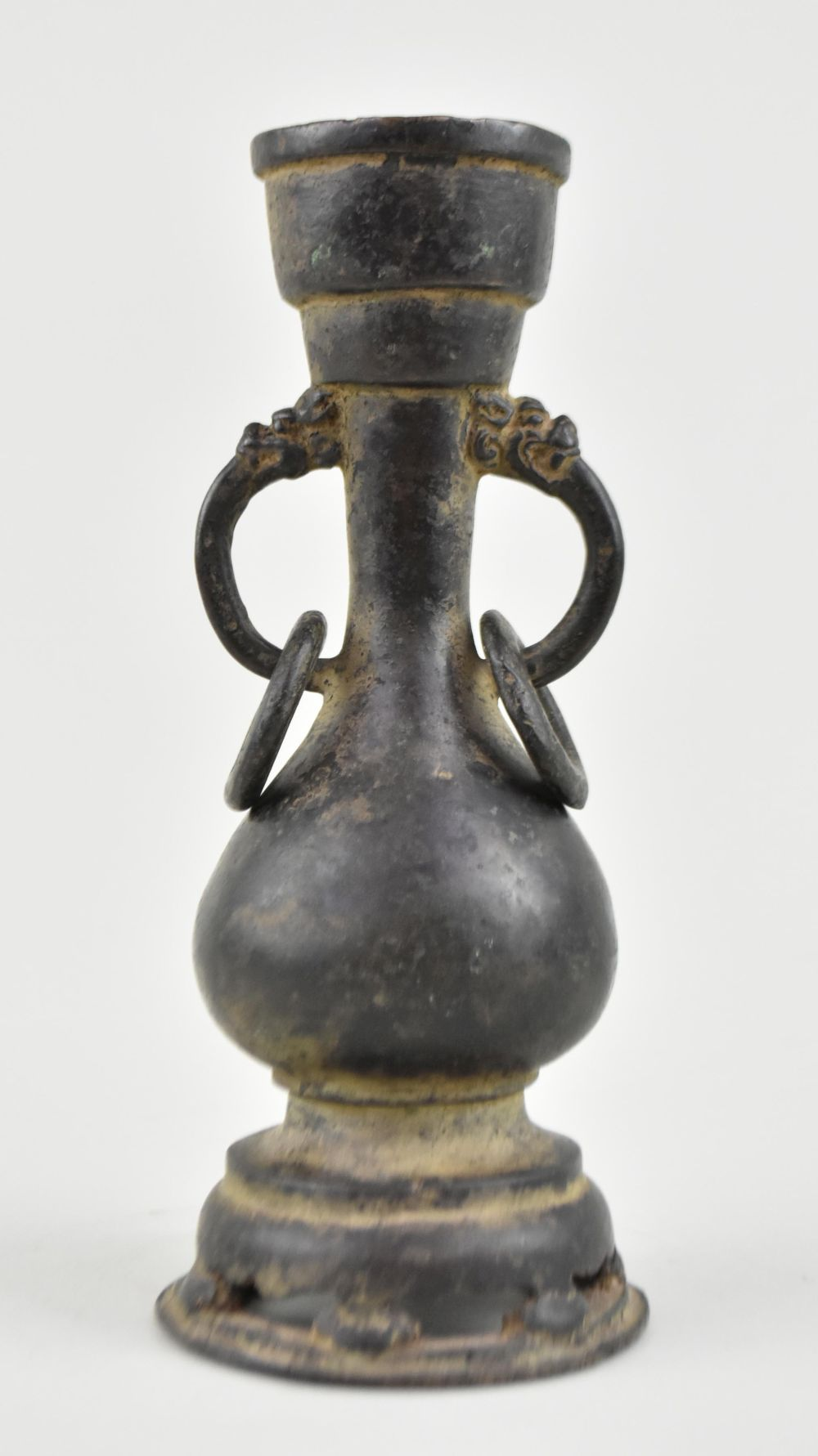 CHINESE PATINATED BRONZE VESSELPre 20th Century The bottle form vessel