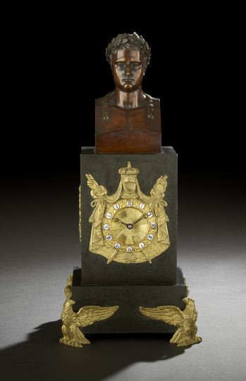 Unusual French Napoleon Mantel Clock fourth quarter 19th century composed