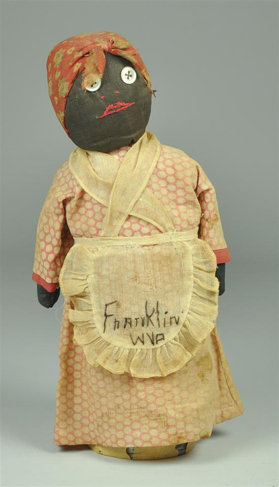 Black Mammy Doll with Button Eyes Mid to late 19th