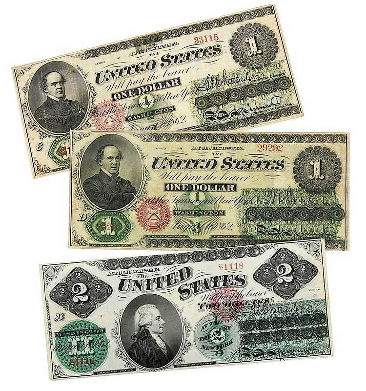 Three U S Legal Tender Notes act of July 11th