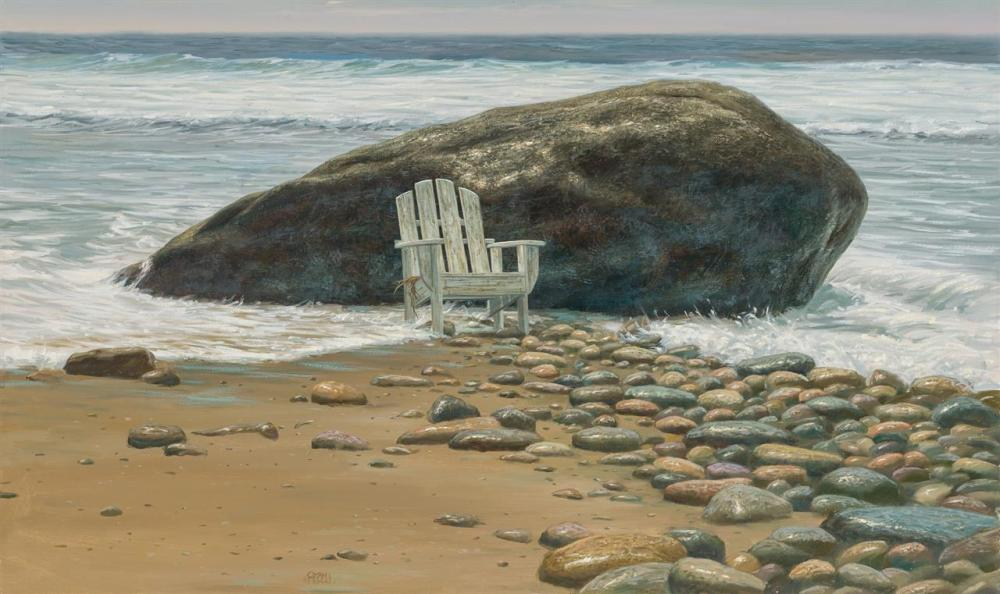 JOSEPH JOHN REBOLI American 1945 2004 Whale Rock oil on