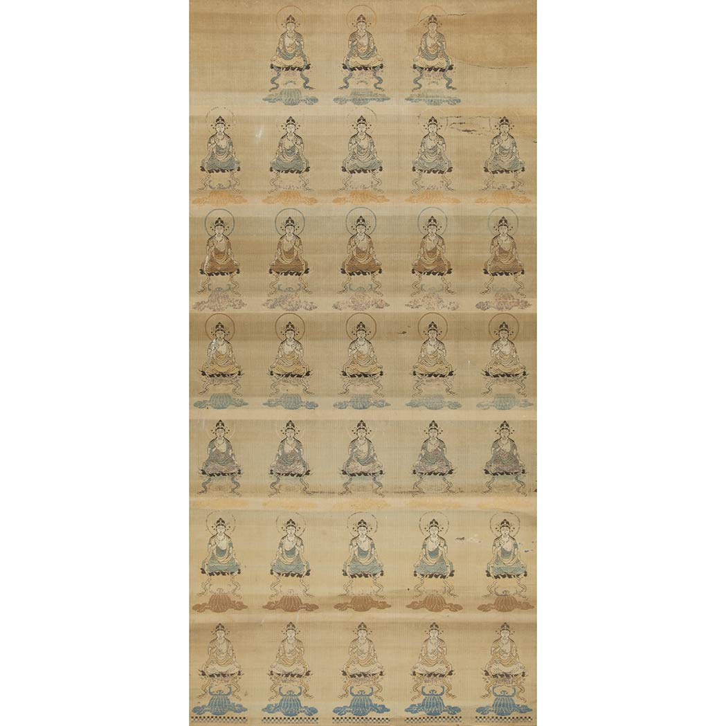 8 Chinese Buddhist Silk Brocade 17th 18th Century Worked in