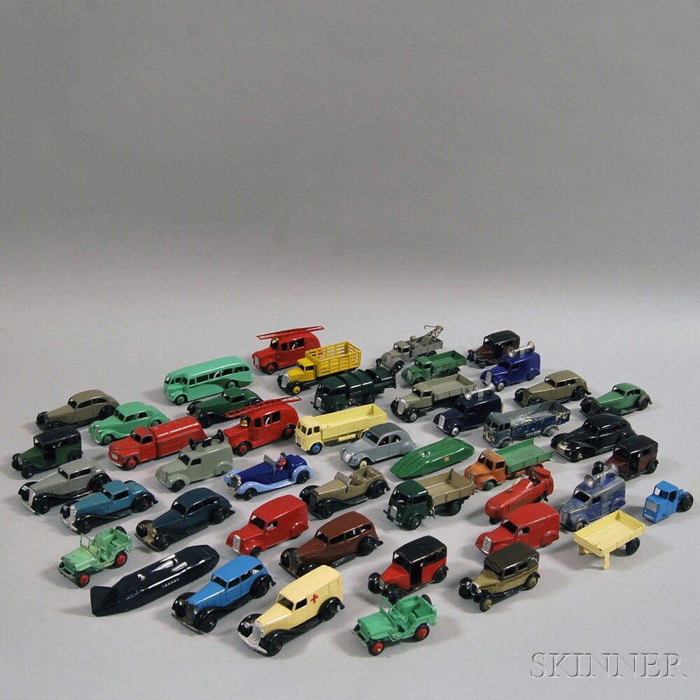 Forty five Meccano Dinky Toys Die cast Metal Automobiles Trucks