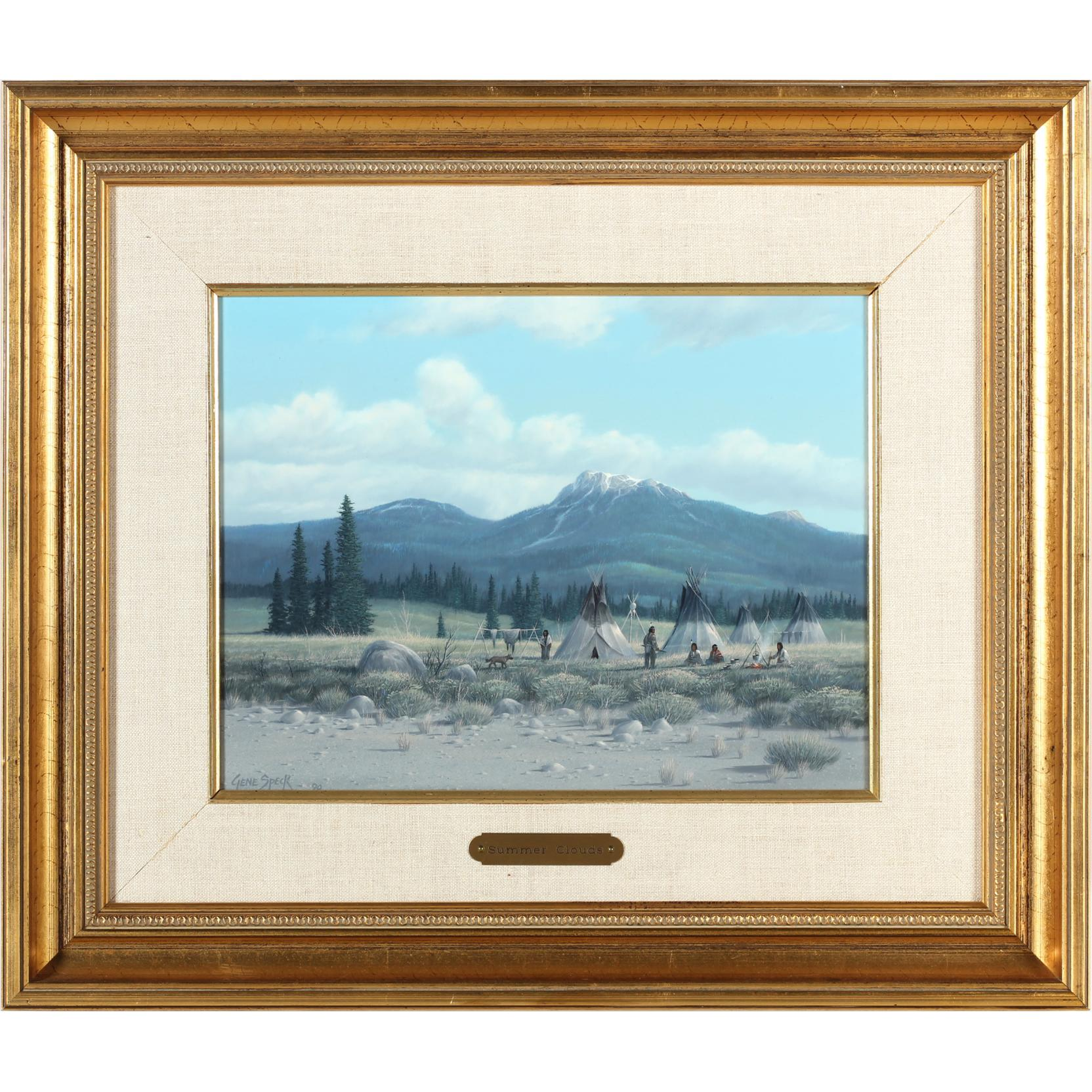 Gene Speck b 1936 Summer Clouds oil on board signed