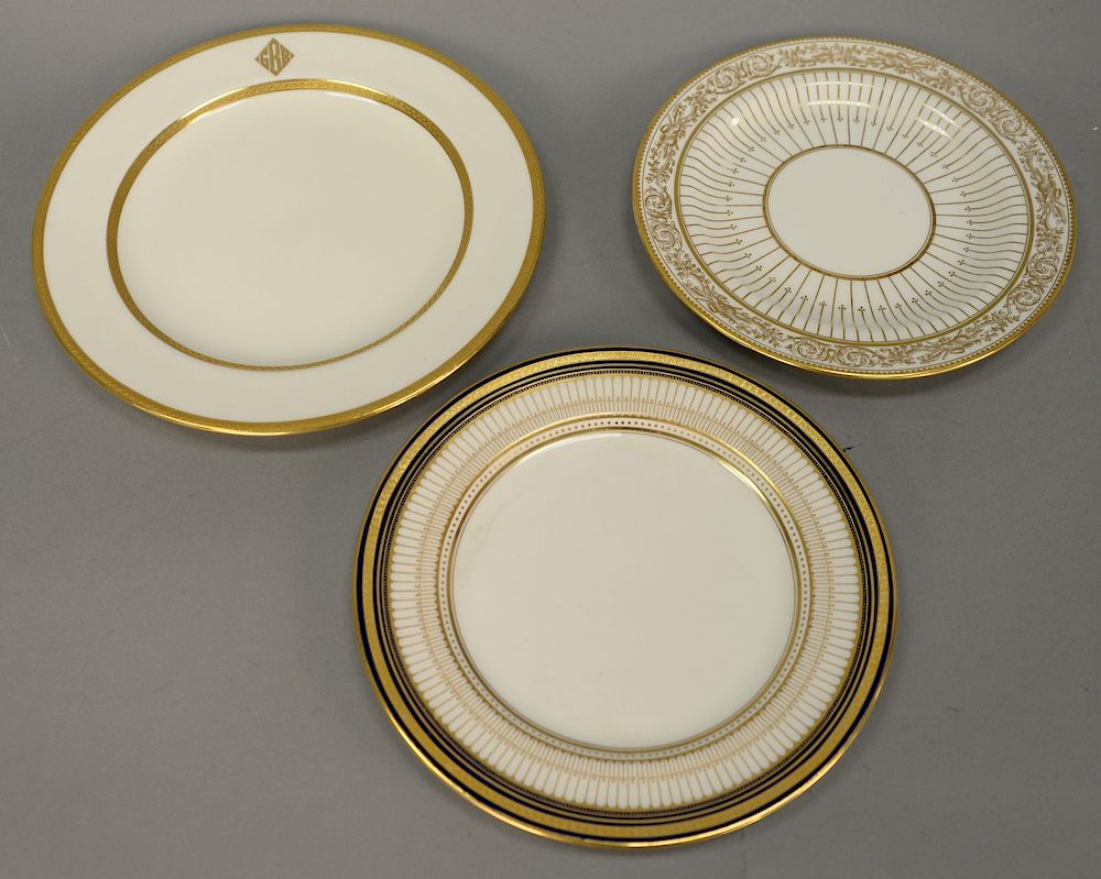 Three sets of porcelain luncheon plates set of twelve Royal
