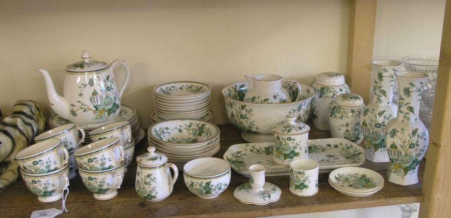 A Crown Staffordshire table service Kowloon pattern fifty eight pieces