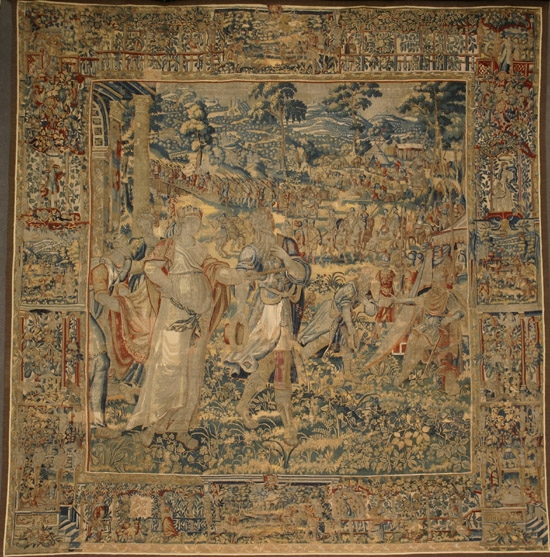 Brussels Baroque Tapestry 16th 17th Century Depicting a king and