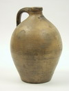 JUG Ovoid shaped one gallon stoneware jug applied handle incised