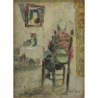 Gabriel Spat French American 1890 1967 Oil on Masonite Femme