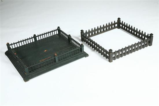 TWO CHRISTMAS TREE FENCES American or German late 19th early