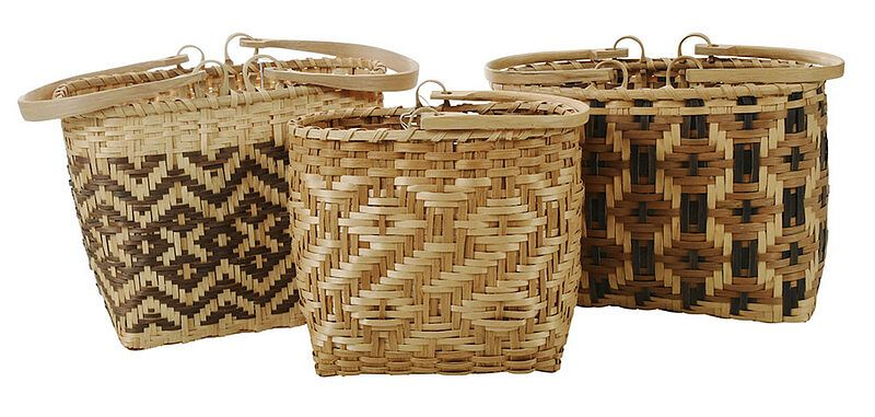Three Cherokee Shopping Baskets Qualla Boundary North Carolina three oak