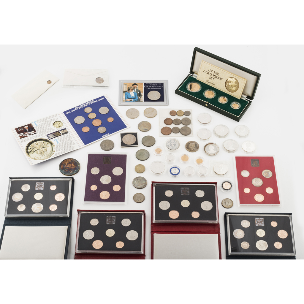 G B A collection of gold silver and other coins