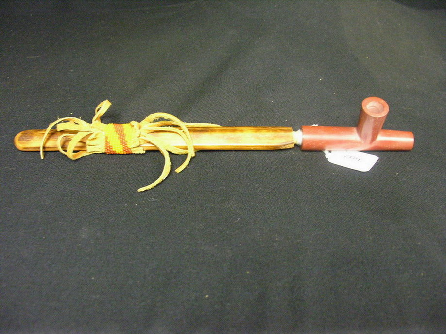 NATIVE AMERICAN CATLINITE T BOWL PIPE Size 2 1 4