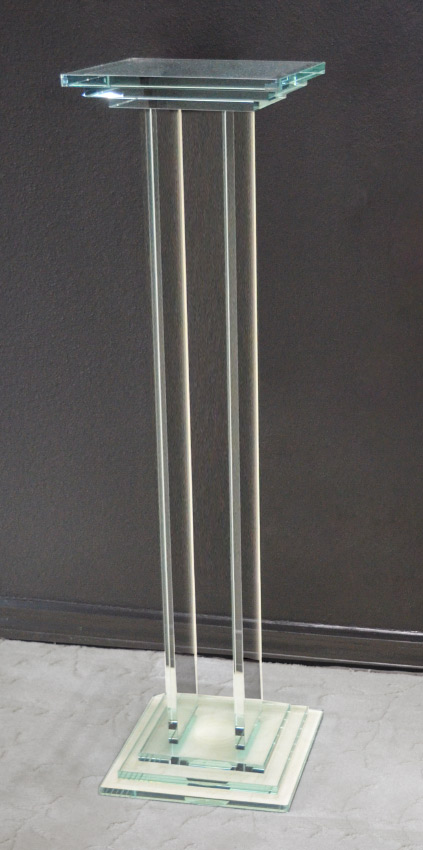 GLASS PEDESTAL STAND Stepped top and base 42 1 2