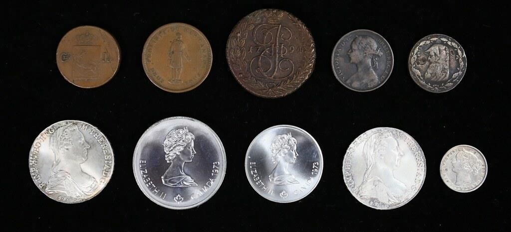 United Kingdom penny 1881 Heaton Mint 2 Austrian Maria Theresa