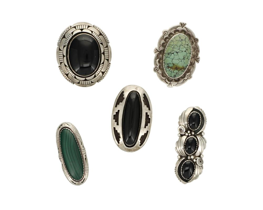 A group of Southwest silver and stone rings Fourth Quarter