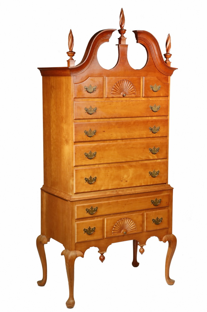 WONDERFUL CUSTOM CHERRY HIGHBOY WITH WYETH ASSOCIATION Impressive Solid Cherry