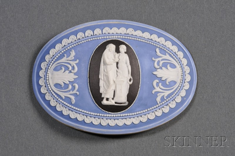 Turner Three color Jasper Dip Buckle Medallion England c 1800