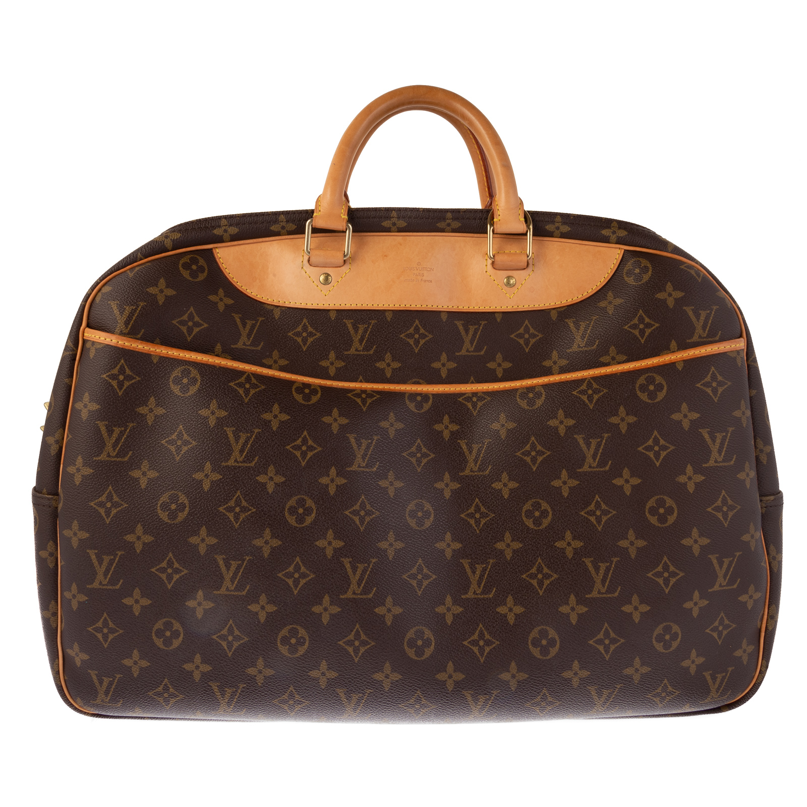 A LOUIS VUITTON MONOGRAM ALIZE 24 HEURES A brown and