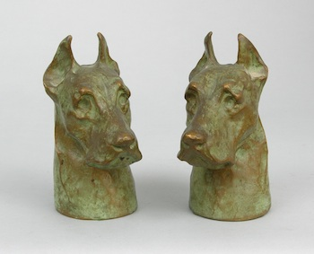 A Pair of Great Dane Bookends by McClelland Barclay American