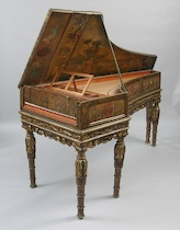 An Elaborate Carved Painted Harpsichord Italian ca 17th Century Case