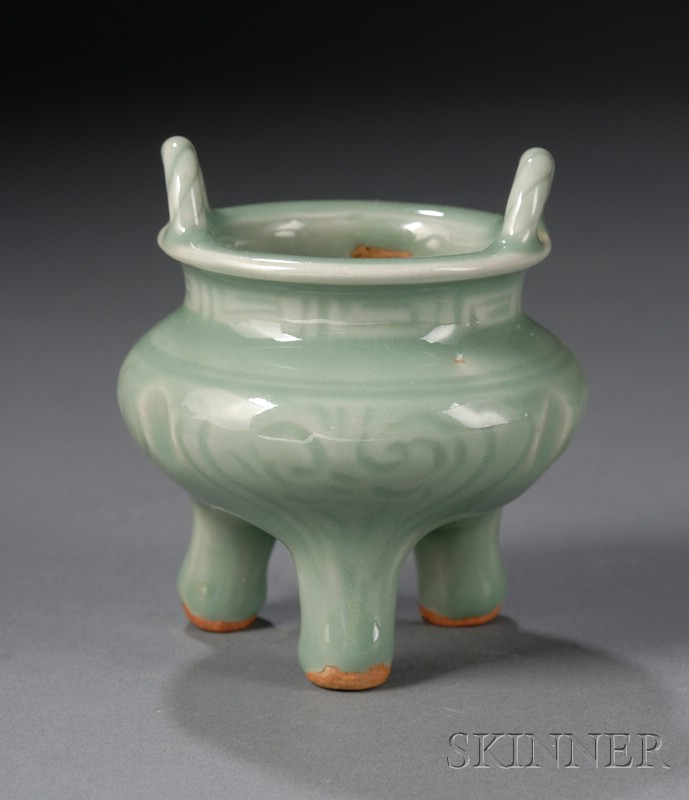 Celadon Censer China Ming period 15th century Lung Chuan ware