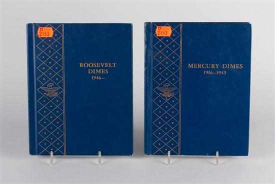 Collection of United States Mercury and Roosevelt dimes 1916 1961