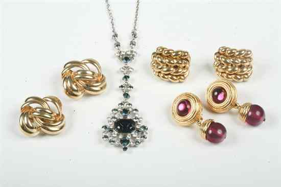 FOUR PIECES SIGNED GIVENCHY PARIS NEW YORK COSTUME JEWELRY Pair