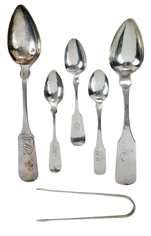 14 Charlotte North Carolina Coin Silver Spoons 19th century including