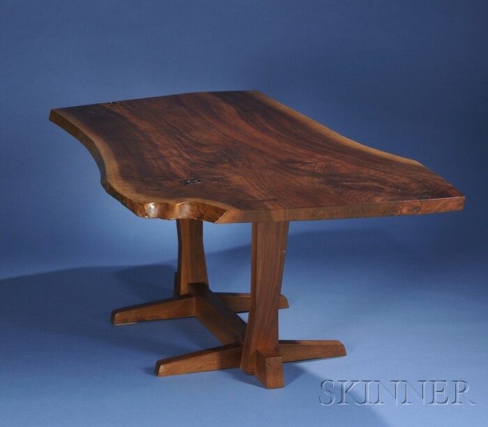 George Nakashima Conoid Dining Table American black walnut and rosewood
