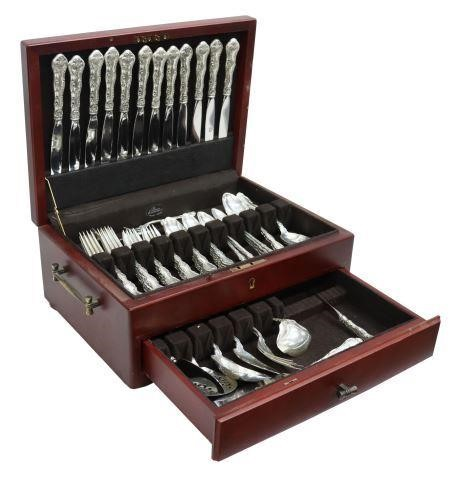 set of 77 Gorham sterling silver flatware service Strasbourg pattern