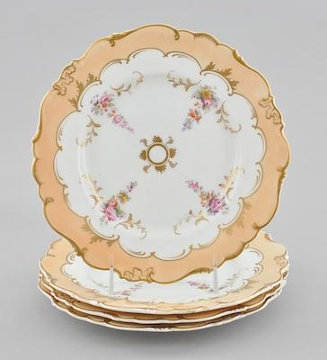Four Bone Porcelain Dessert Plates by John Ridgway Approx 9
