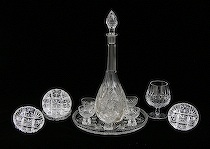 Lot of Cut Crystal Including a Cordial Set Including Waterford